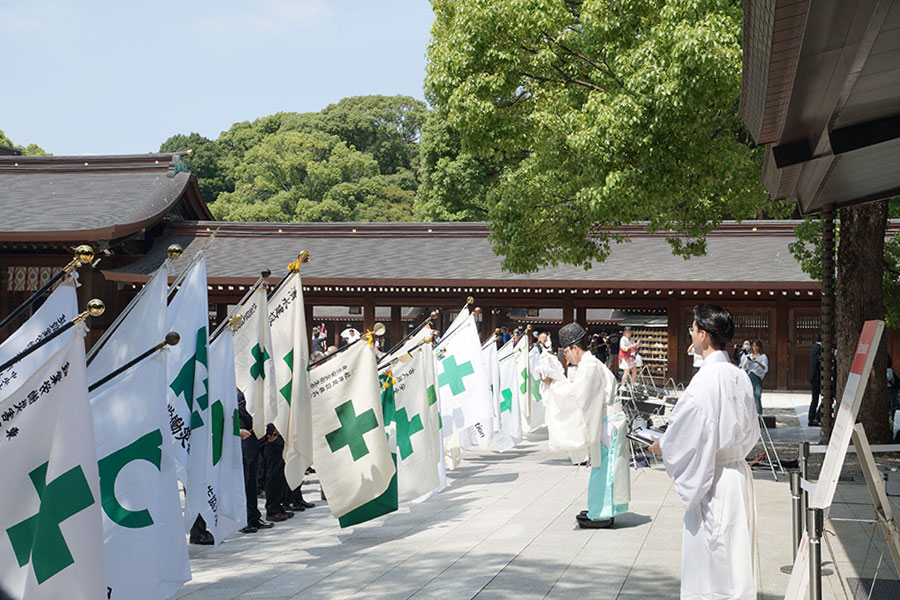 明治神宮神楽殿で行われた建災防の安全祈願祭（日本工業経済新聞社【建設メール】より）