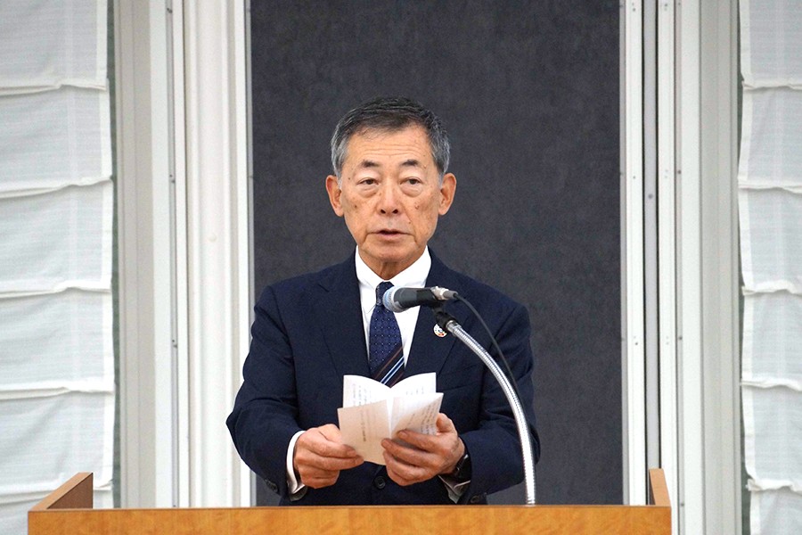 全国会長会議であいさつする全建の今井雅則会長（日本工業経済新聞社【建設メール】より）